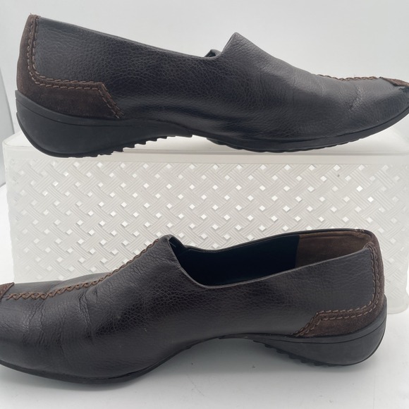 Paul Green Munchen Brown Leather Driving Wedge Loafer Slip On Shoes Womens 9 - Picture 3 of 9